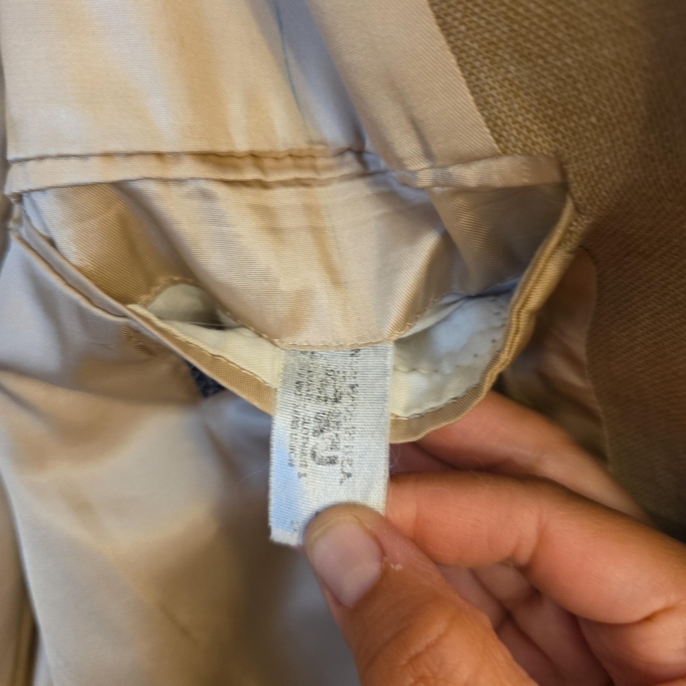 Chaps Ralph Lauren Blazer Sport Coat Mens 46 Beige‎ Gold Button USA Jacket FLAWS - Picture 12 of 16